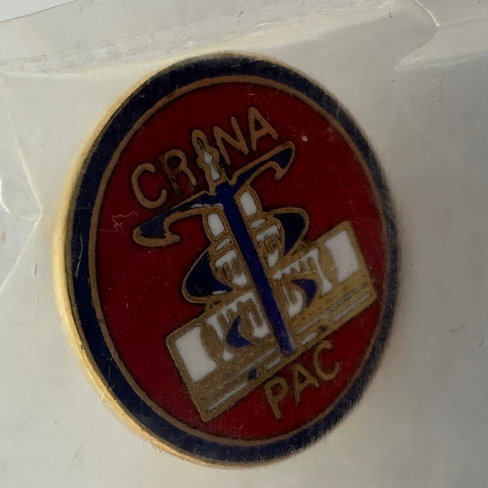Vintage CRNA PAC Enamel Lapel Pin Nurse Anesthetist Political Action‎ Committee